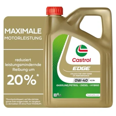 Abbildung von Castrol EDGE A3/B4 0W 40 4l Motoröl 15F6B5 RENAULT: Clio 2 Kasten, III Grandtour, MEGANE 3 Coupe, BMW: SEAT: Leon ST