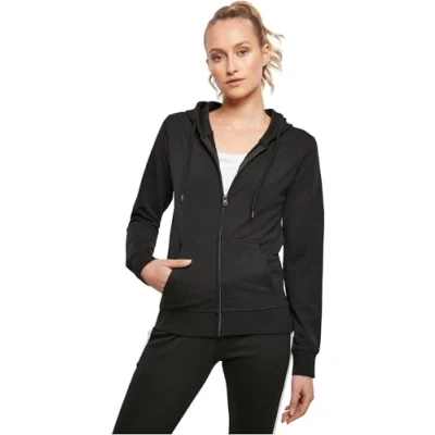 Abbildung von Build Your Brand Damen BY069 Ladies Terry Zip Hoody Sweatjacke, Black, XS