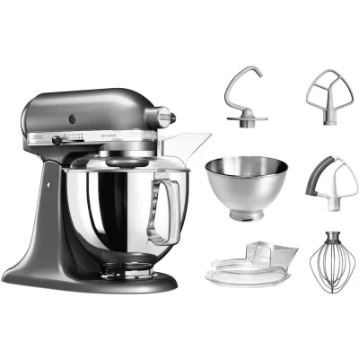 Abbildung von KitchenAid Artisan Küchenmaschine Mit Kippbarem Motorkopf 4,8 l Zusätzlichem Zubehör 5ksm175ps Medallion Silver