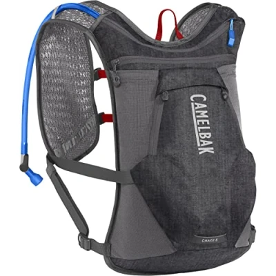 Abbildung von CamelBak Unisex Adult Chase 8 Bike Trinkweste 8L mit 2L/70oz Reservoir Trinksystem Wasserflasche, Heather Grey/Rennsport, 4L