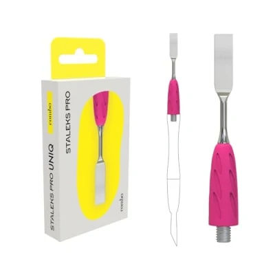 Abbildung von STALEKS PRO by Natury Nails Schieber, austauschbarer Teil, Edelstahl und Silikon, sterilisierbar, Maniküre Pediküre, GUMMY Combo (UNIQ 18)