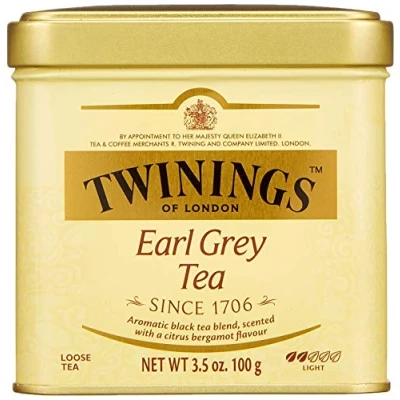 Abbildung von Twinings Earl Grey Schwarztee Dose 100 g, Schwarzer Tee aus China, mit feinstem Bergamotte Aroma ∙ Tea 6er Pack (6 x g)