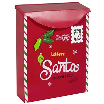 Abbildung von Christmas Paradise Weihnachtlicher Deko Briefkasten Metall Mailbox Dekoration 31cm Rot