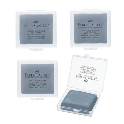 Abbildung von Faber Castell Art Eraser Borrador de Goma moldeable, Ideal para Dibujo, tamaño Grande, Gris, Paquete 18 Unidades