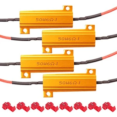 Abbildung von Kinstecks ​​4PCS 50W 6Ohm LED Lastwiderstände Blinker Adapter Flash Fix Fehler für Kennzeichenbeleuchtung DRL