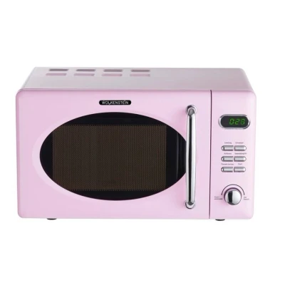 Abbildung von WOLKENSTEIN Mikrowelle WMW720 SP, Retro, 700 W, pink, Automatische Garprogramme 8, Auftaufunktion, 20,00 l, digitaler Timer