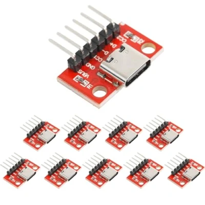 Abbildung von PENGLIN 10PCS USB C Breakout Board,USB Board Serial Anschluss Weiblich Konvertierungskarte 6 Pins,USB Typ Buchse PCB Platine mit Pin
