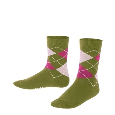 Abbildung von FALKE Unisex Kinder Socken Classic Argyle K SO Baumwolle gemustert 1 Paar, Grün (Herb 7756) neu umweltfreundlich, 19 22
