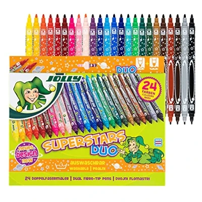Abbildung von JOLLY Filzstift Superstar Duo Doppelfasermaler 24er Set Dicke und dünne Spitze, (24 tlg)