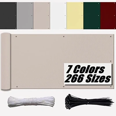Abbildung von Ufamiluk Windschutz Balkon Fuer den Kunststoff 100% Privatsphäre balkonumrandung für die Seite Garten Zaun Terrassen Taupe 80x900cm