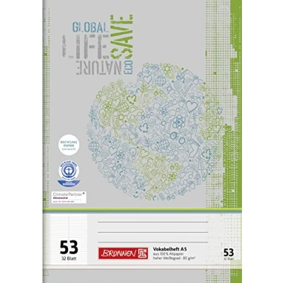 Abbildung von 10 x Brunnen Vokabelheft A5 Recycling 32 Blatt