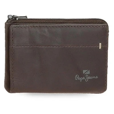 Abbildung von Pepe Jeans Staple Geldbörse mit Kartenfach, braun, 11 x 7 1,5 cm, Leder, Talla única, Kartenhalter