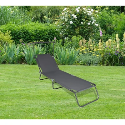 Abbildung von VCM Gartenliege Sonnenliege Liegestuhl Dach Liegestuhl, 1 St.
