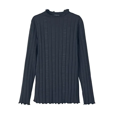 Abbildung von Name it Nkfnoline SLIM FIT Langarmshirt für Kinder, Größe: 134/140, Dark sapphire