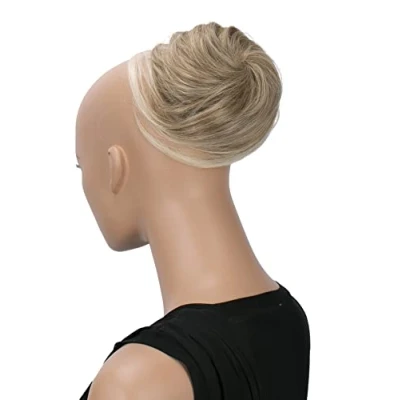 Abbildung von CAISHA Haardutt Eva Haarteil Zopf Haarknoten Hepburn Haargummi Hochsteckfrisuren Kunstfaser DM10cm Blond Mix DC17