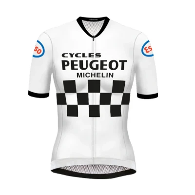 Abbildung von Retro Frauen Radtrikot Peugeot Weiß/Schwarz RedTed