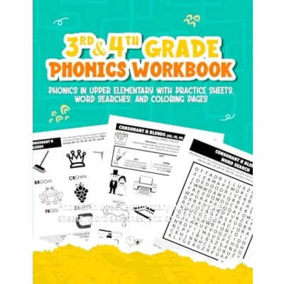 Abbildung von 3rd &amp; 4th Grade Phonics Workbook: in upper elementary with practice sheets, word searches, and coloring pages