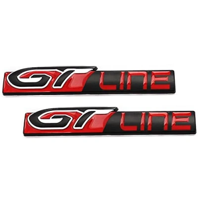 Abbildung von 2 Stück GT Line Emblem 2017 2018 2019 Autozubehör für 3008 5008 Auto Logo Abzeichen Deko (Schwarz)