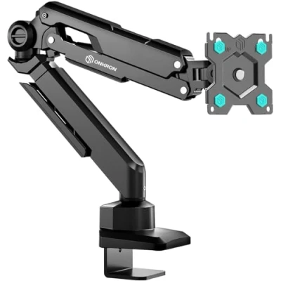 Abbildung von ONKRON Monitorhalterung Tisch für 13 34 Zoll Bildschirm bis zu 10 kg, PC Monitor Halterung Gasdruckfeder 75x75 &amp; 100x100 VESA Tischhalterung Arm schwenkbar neigbar drehbar Schwarz G90 B