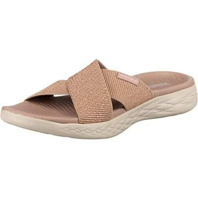 Abbildung von Skechers Damen On the go 600 Glistening Sandalen, Rose Gold Textile, 40 EU