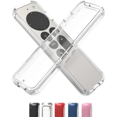 Abbildung von TotalMount Air Rim Case für Apple TV Fernbedienungen Schlankes, hybrides Fernbedienungsgehäuse mit ultimativem Fallschutz transparent