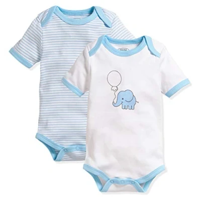 Abbildung von Schnizler Unisex Kinder Kleinkind Multipack Baby Body, bleu 1/4 Arm 2er Pack Elefant, 86/92