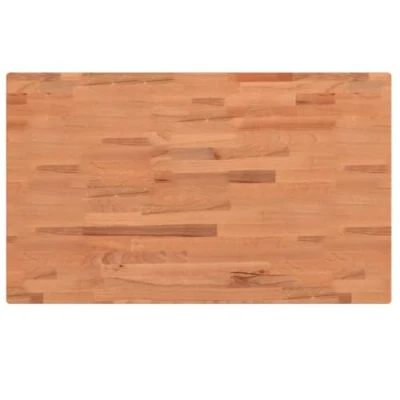 Abbildung von vidaXL Waschtischplatte, Multifunktional Arbeitsplatte mit 4 abgerundeten Ecken, Waschtischkonsole Tischplatte für Badezimmer, Holzplatte Platte Badmöbel, 100x60x4 cm Massivholz Buche