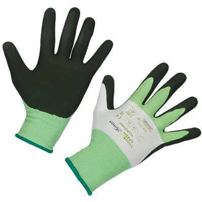 Abbildung von Keron Handschuh ThinkGreen Allround grün weiß, Latexschaum Gr 6/XS