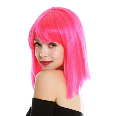 Abbildung von WIG ME UP VK 10 TF2315 Perücke Damenperücke kurz schulterlang Longbob glatt Kleopatra Pony helles Rosa