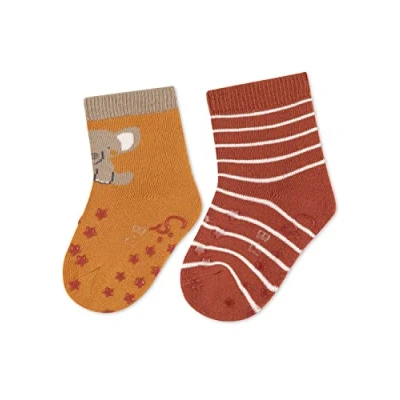 Abbildung von Sterntaler Abskrabbel Elefant 2ERPACK Socken für Kinder, Größe: 21/22, Hellbraun