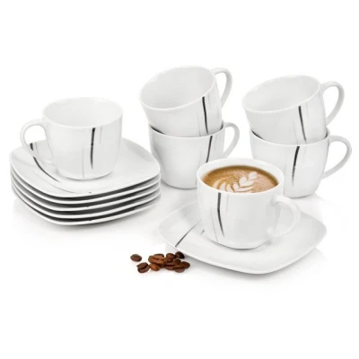 Abbildung von SÄNGER Kaffeeservice Bilgola Black Lines Kaffetassen Set (12 tlg), 6 Personen, Porzellan, Zeitlos,modernes Design