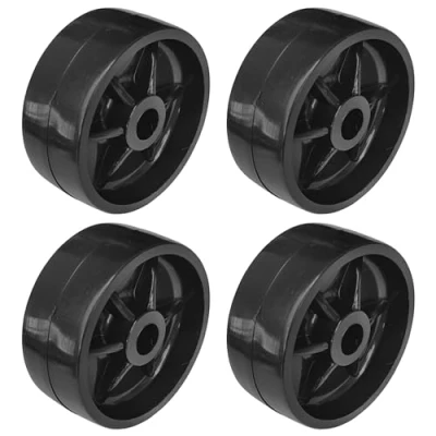 Abbildung von cyclingcolors 4x Kunststoff Rollen 38mm Schwarz Laufrolle Führungsrolle Möbel Bett Schiebetür Tür Schublade Schrank