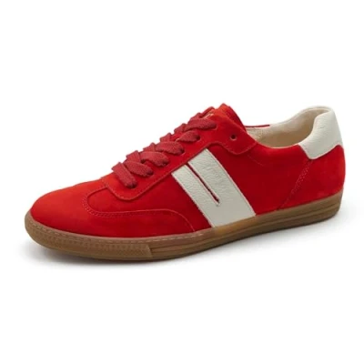Abbildung von Paul Green Damen Sneaker, Frauen Low Top Sneaker,Laufschuhe,schnürschuhe,schnürer,Halbschuhe,straßenschuhe,Strassenschuhe,Rot (Salsa/Ivory),39 EU / 6 UK