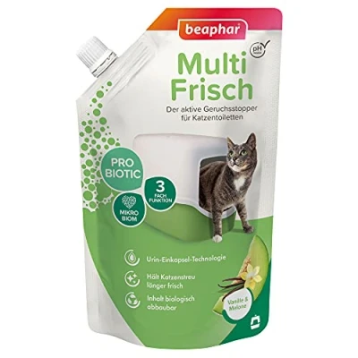 Abbildung von BEAPHAR Multi Frisch Der Aktive Geruchsstopper Für Katzentoiletten Mit Probiotika Schützt Das Mikrobiom Biologisch Abbaubar PH Neutral Vanille Und Melone 400 g