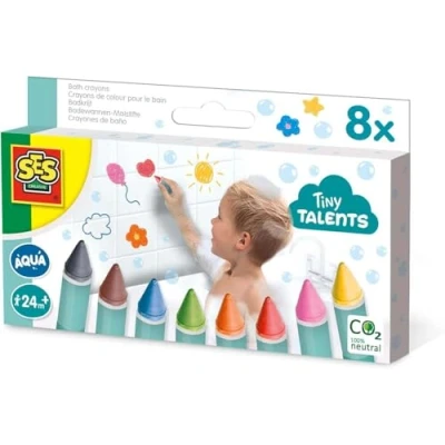 Abbildung von SES Creative Tiny Talents Badewannen Malstifte 8 Farben, Bad Kreide, Junge/Mädchen, 2 Jahr(e), Mehrfarbig