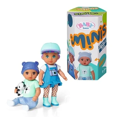 Abbildung von BABY born Minis Doppelpack mit Puppen Tom und Becky Farbwechseleffekt, Stickerbogen Accessoires, 906040 Zapf Creation