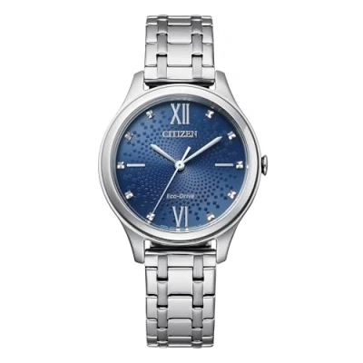 Abbildung von Citizen Damen Analog Eco Drive Uhr mit Edelstahl Armband EM0500 73L