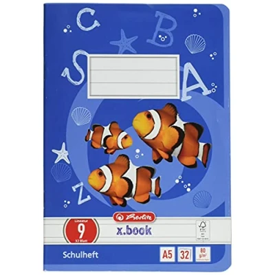 Abbildung von Herlitz Heft A5 Lineatur 09, holzfreies Papier, liniert mit Rand, 80 g/m², 32 Blatt, weiß