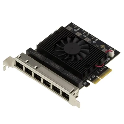 Abbildung von KALEA INFORMATIQUE PCIe Netzwerk Controller Karte 6 Ports 2.5 LAN Gigabit ETHERNET 10 100 1000 2500 1G 2.5G RJ45 mit Realtek RTL8125 Chipsatz.