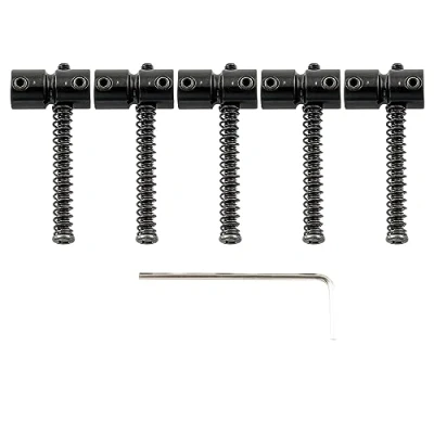 Abbildung von Musiclily Pro 18mm Stahl Bass Saitenreiter Saddles für 5 Saiter Precision/Jazz Bass, Schwarz(5er Set)