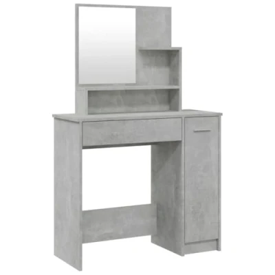 Abbildung von vidaXL Schminktisch mit Spiegel Stauraum Frisiertisch Kommode Frisierkommode Kosmetiktisch Schminkspiegel Schlafzimmer Betongrau 86,5x35x136cm