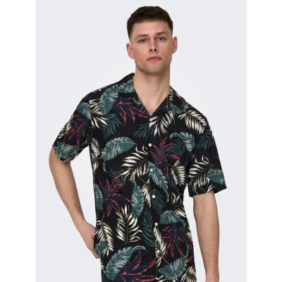 Abbildung von Only &amp; Sons Resort Hemd, Herren, Größe: Large, Black