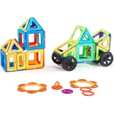 Abbildung von VEVOR Magnetic Building Kinder Spielzeug Magnetische Bausteine Blöcke 62 teilig