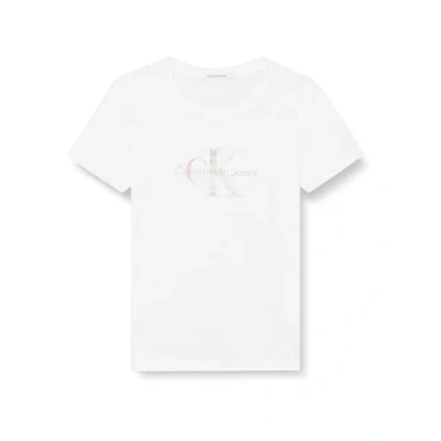 Abbildung von Calvin Klein Jeans Plus Diffused Monologo TEE Tshirt print, Damen, Größe: 50, Bright white
