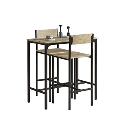 Abbildung von SoBuy OGT03 Bartisch Set 3 teilig Bistrotisch Balkonmöbel Bistromöbel Esstisch