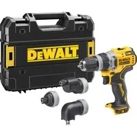 Abbildung von Dewalt 12 Volt 2 Gang Akku Bohrschrauber DCD703NT (bürstenloser Motor, mit 4 wechselbaren Werkzeug Aufnahmen, Vollmetallgetriebe, inkl. Metall Gürtelclip &amp; TSTAK Box, Lieferung ohne Ladegerät)