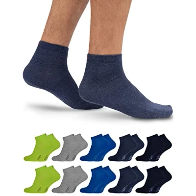 Abbildung von OCERA 10 Paar Kurzschaft Socken für Damen &amp; Herren (unisex) in verschiedenen Farben Blau Mix 47/50