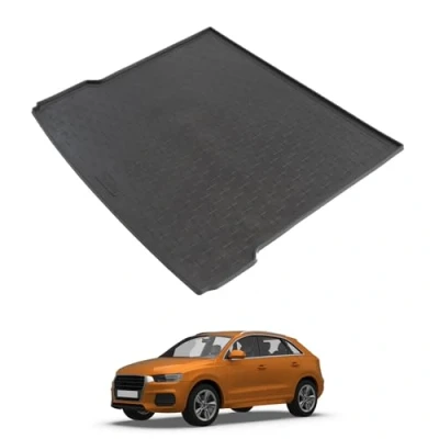 Abbildung von Travall Kofferraumwanne Kompatibel Mit Audi Q3 (2011 2018) RS (2013 Premium Auto spezifische Kofferraummatte wasserdicht schwarzer Gummi für jedes Wetter hundefreundlich