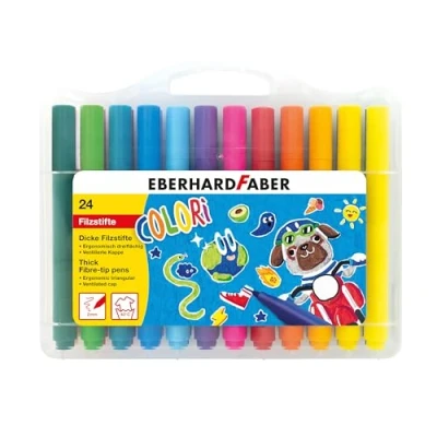 Abbildung von Eberhard Faber 551224 Filzstifte Set Colori, 24 dicke Malstifte in Kunststoffbox