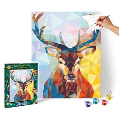 Abbildung von Schipper Malen nach Zahlen Meisterklasse Premium Polygon Art Hirsch, Made in Germany